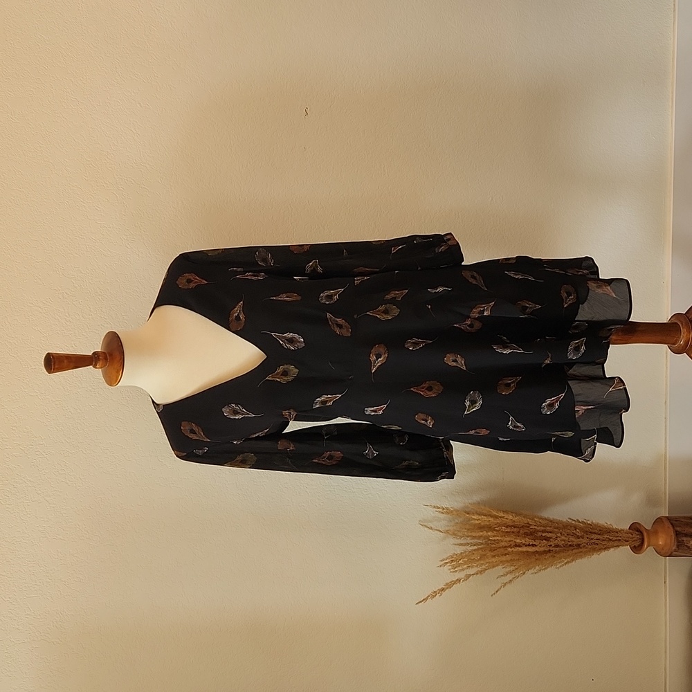 Madewell Long Sleeve Poppy Dress in Peacock Feather